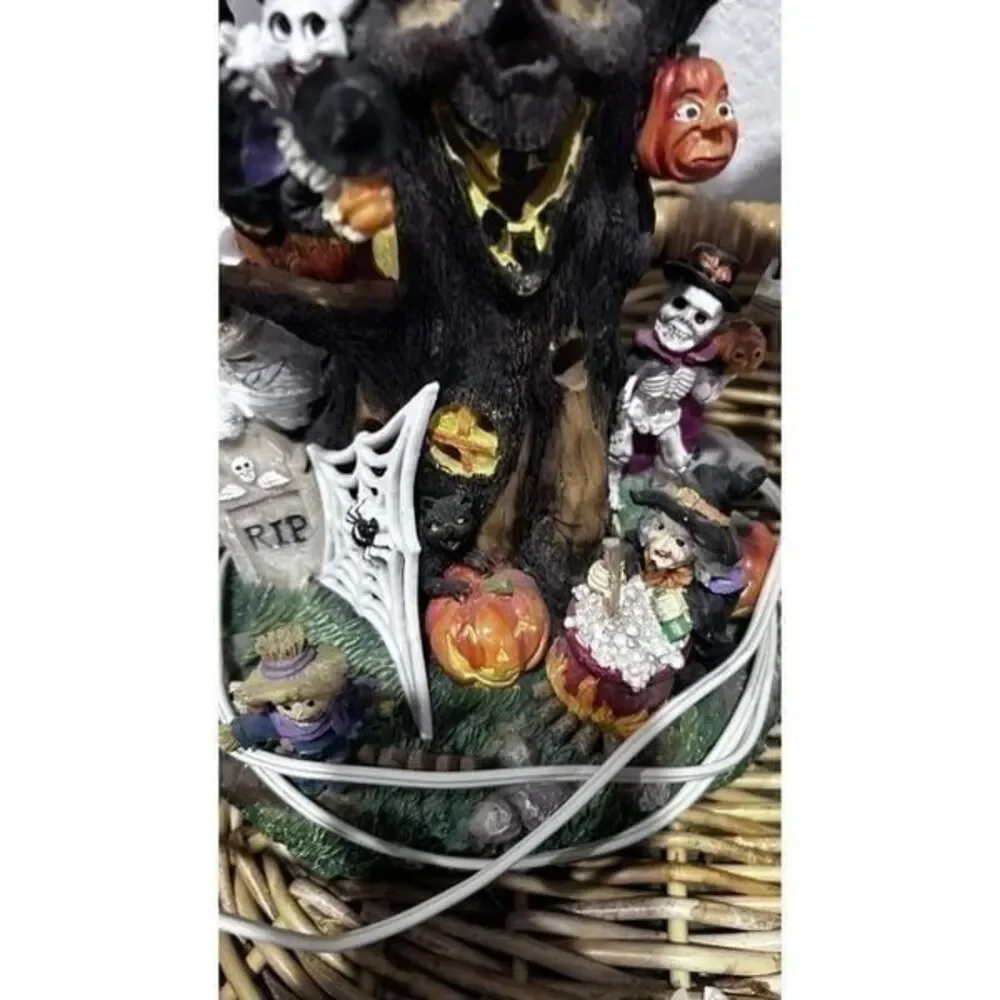 Haunted Halloween Lighted Tree 12 Characters-A Monster On Swing 16.5